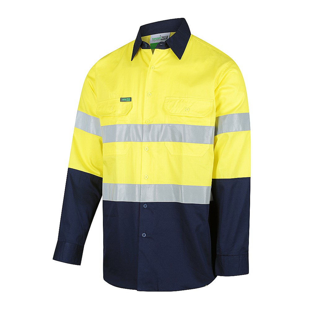 Hi-Vis 2 Tone Vented Regular Weight Taped Shirt | WORKIT Workwear