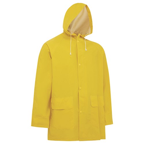 COLD WET WEATHER RJ4XL Yellow 3 4 Length PVC Rain Jacket 4XL WORKIT Workwear