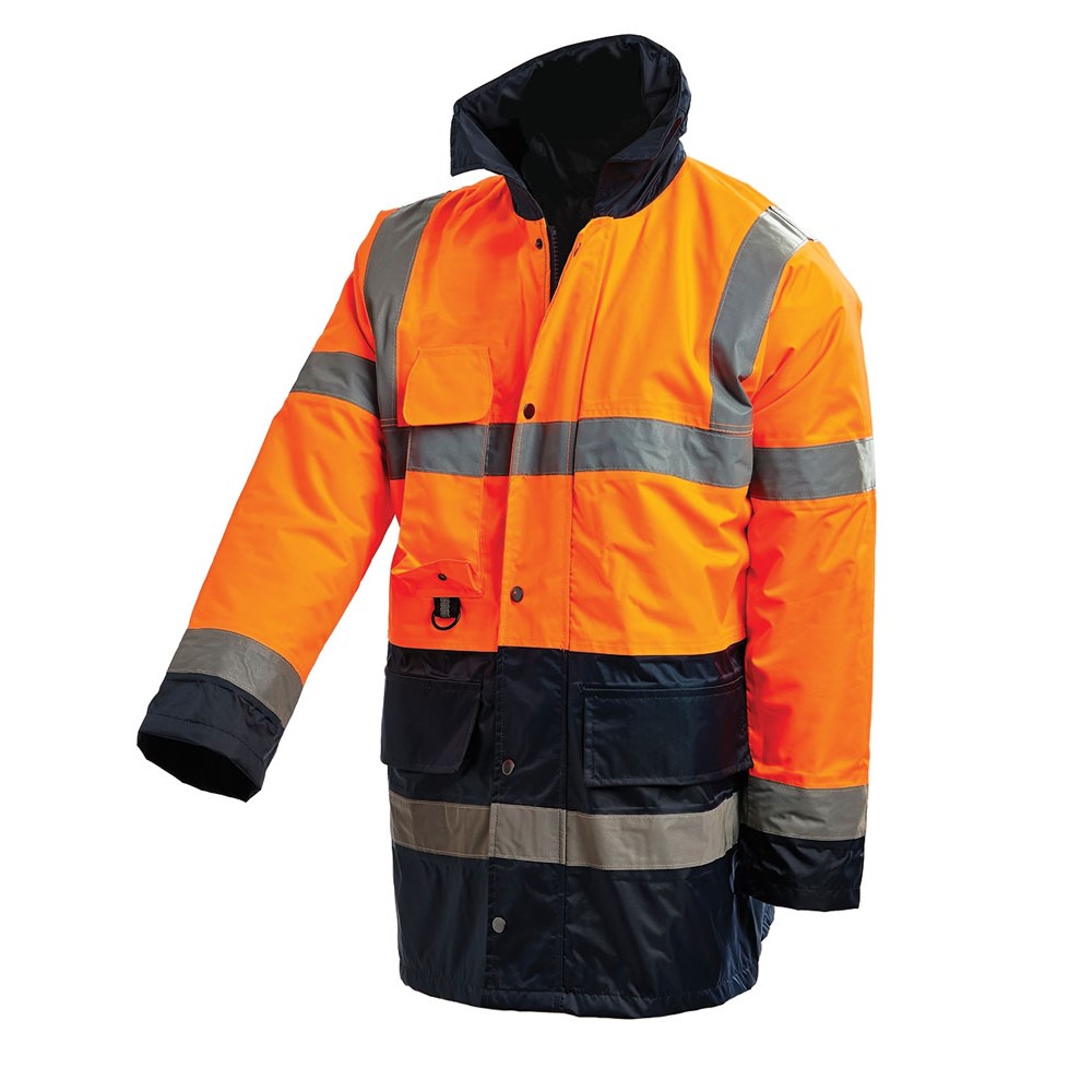 COLD & WET WEATHER | W3002 | Hi-Vis 2 Tone 3/4 Length Wet Weather Taped ...