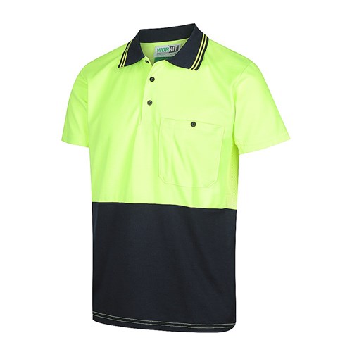 Short Sleeve Poly Cotton Polo Shirt Two Tone Workit Workwear